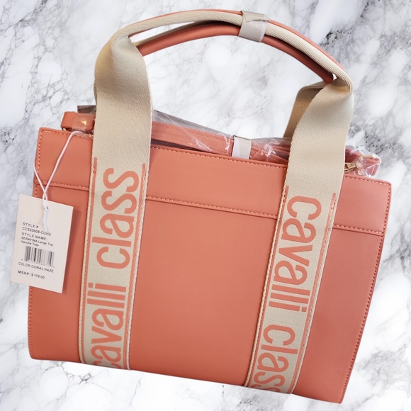Cavalli Class Handbags - Cavalli Class Coral Haze Tote Bag